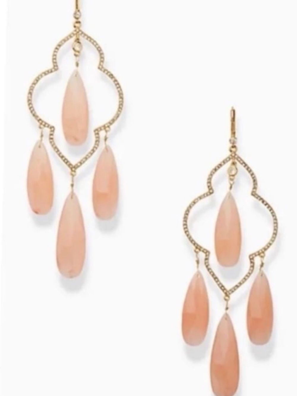 $149 Kate Spade lantern gems chandelier earrings cherry quartz